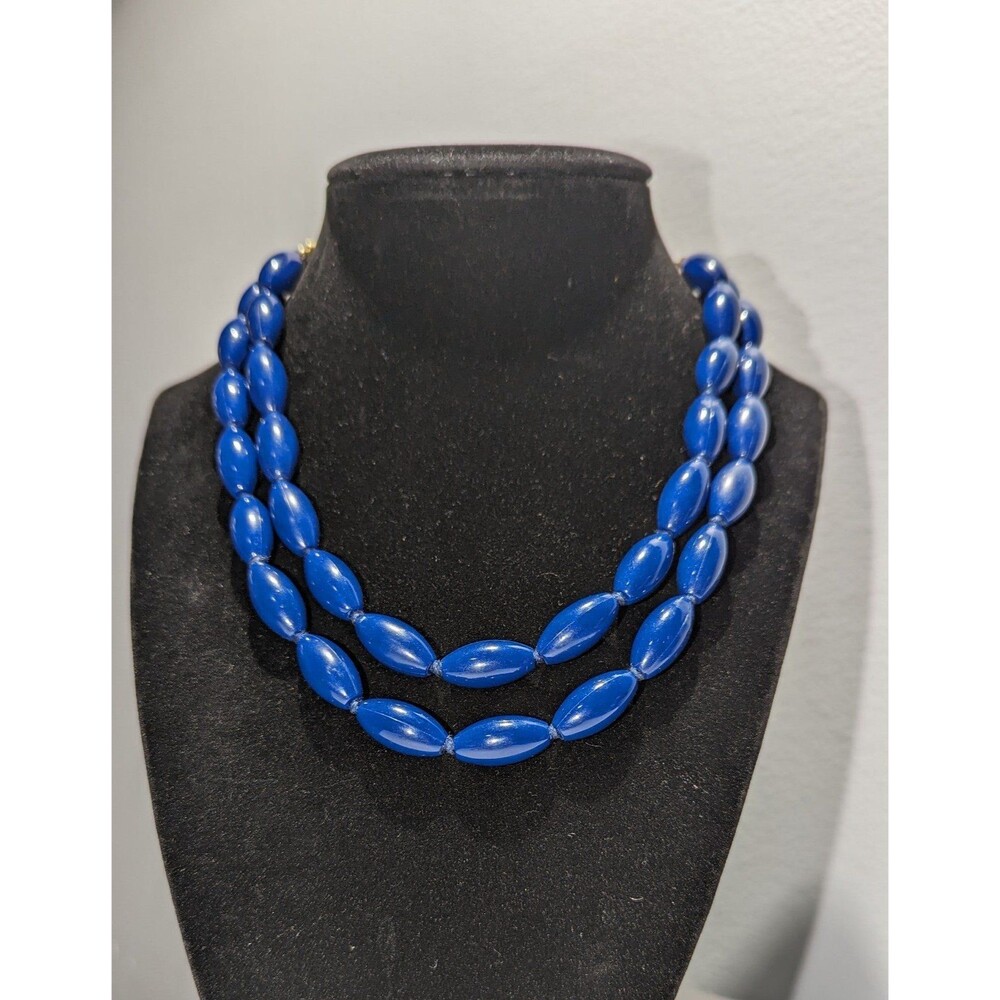 Western Germany Double Strand Royal Blue Necklace
